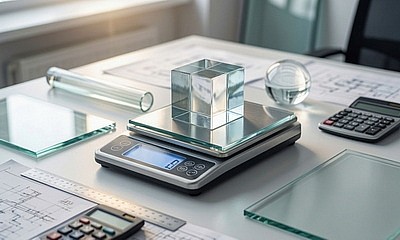 Иллюстрация: стекло, рулетка, калькулятор
